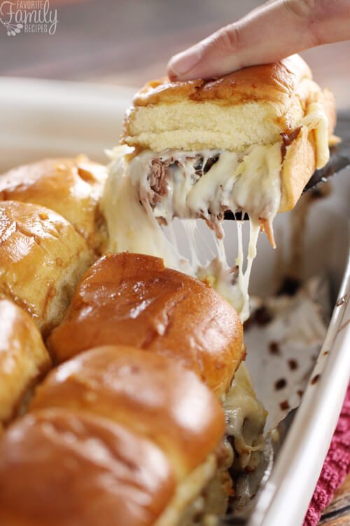 Mushroom Swiss Roast Beef Sliders | Favorite Family Recipes