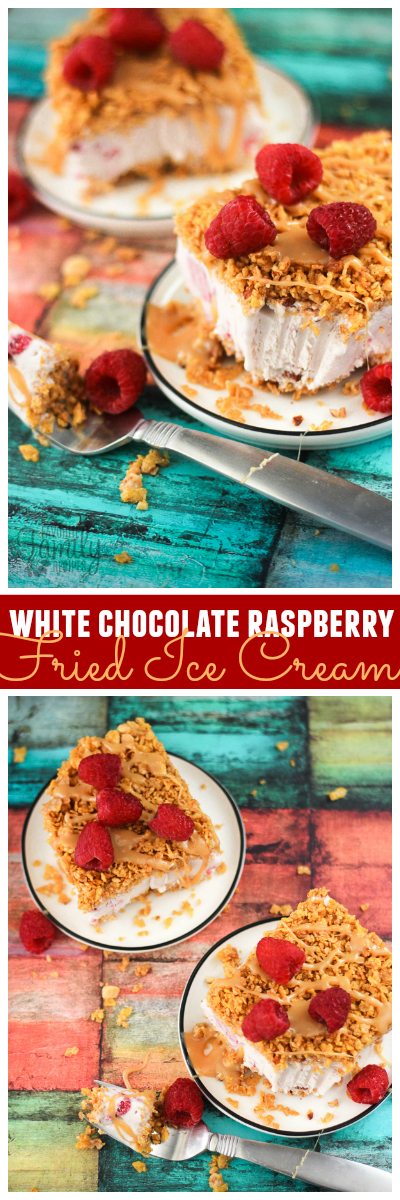 White Chocolate Raspberry Fried Ice Cream | Favorite Family Recipes
