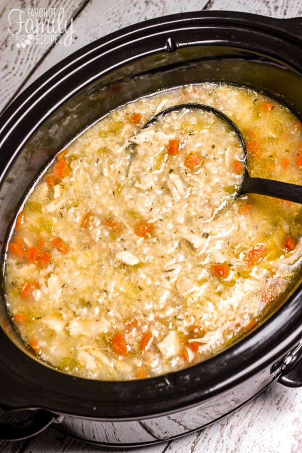 Slow Cooker Chicken And Rice Soup - Favorite Family Recipes
