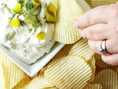 Easy 5 Minute Dill Pickle Dip Favorite Family Recipes