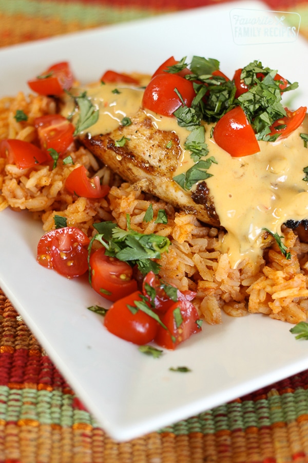 Cheesy Grilled Mexican Chicken and Rice
