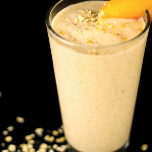 Peaches & Cream Oatmeal Smoothie - favfamilyrecipes