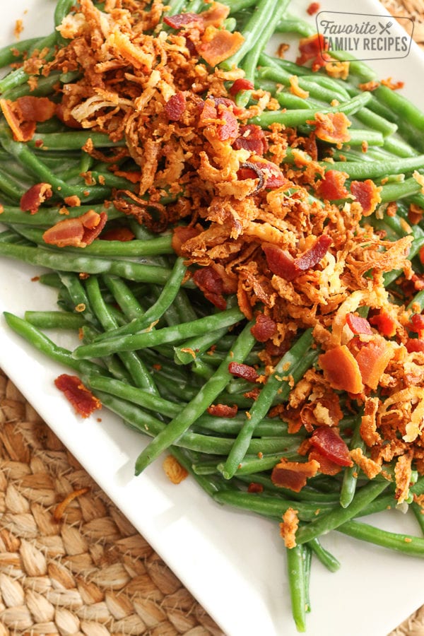 Green Bean Casserole With Bacon And Onion Straws Favorite Family Recipes