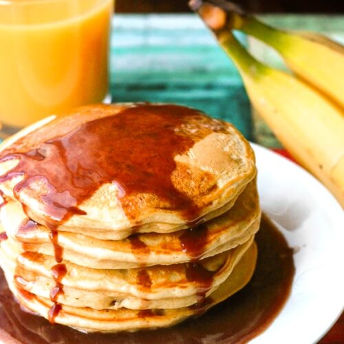 Peanut Butter Pancakes (with nutella syrup)