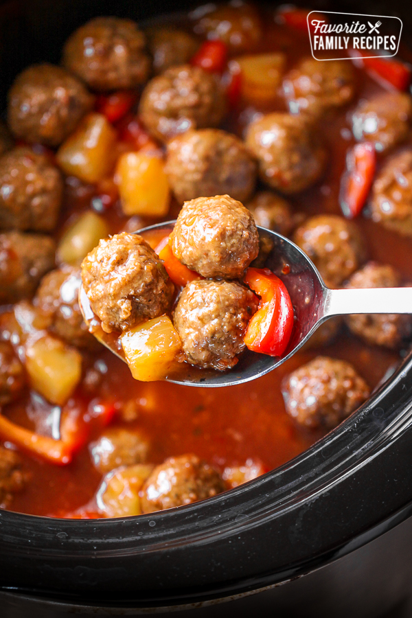 Crock Pot Sweet and Sour Meatballs Favorite Family Recipes