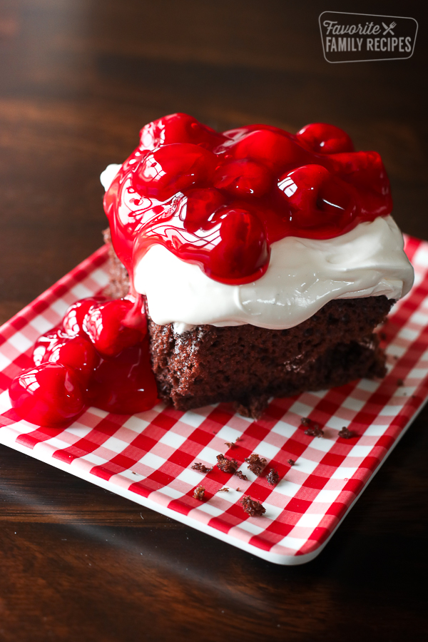 easy-chocolate-cake-with-cherry-topping-favorite-family-recipes