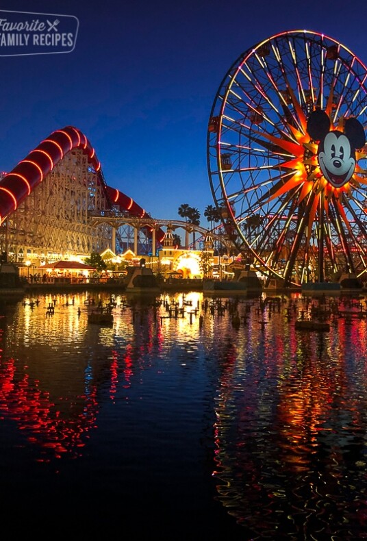 Micky Ferris Wheel in California Adventure at night