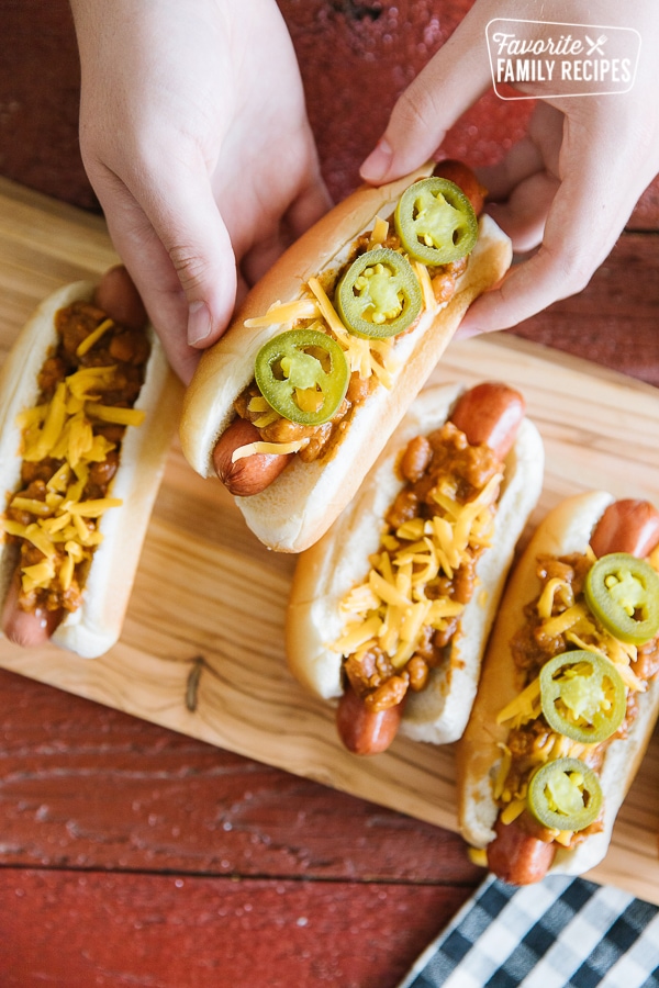 Chili Cheese Dogs | Favorite Family Recipes
