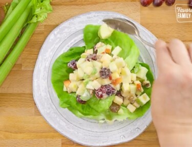 Waldorf Salad, apples, walnuts, grapes & mayo.