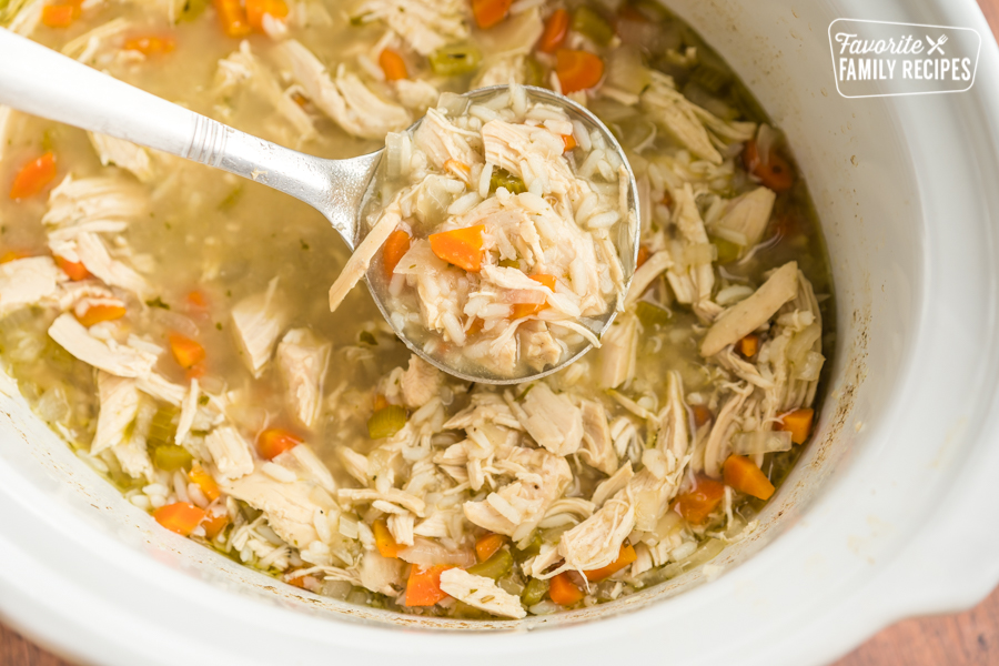 Crock Pot Chicken and Rice Soup –