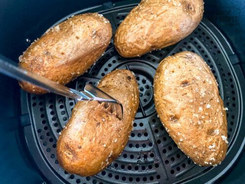 Air Fryer Baked Potatoes - ready in 35 minutes!