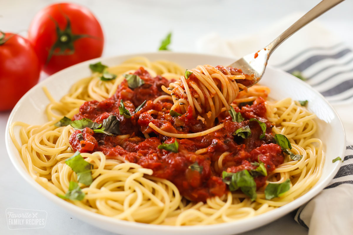 Homemade Spaghetti Sauce Fresh Tomatoes Favorite Family Recipes