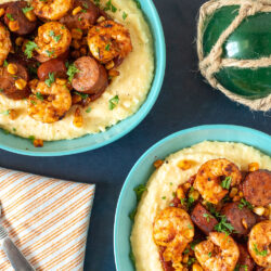 2 bowls of Shrimp and Grits