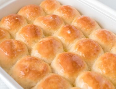 Baked dinner rolls in a pan