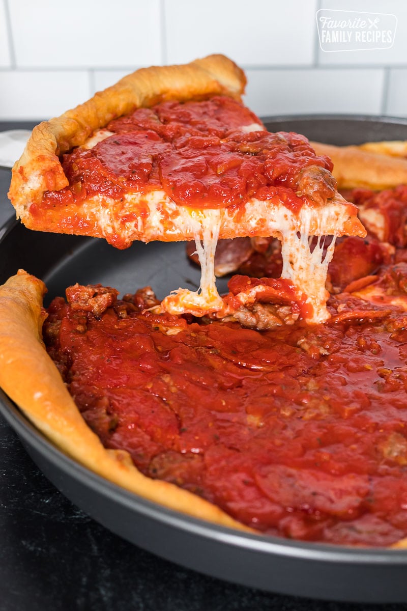 Chicago-Style Deep Dish Pizza : Recipes : Cooking Channel Recipe