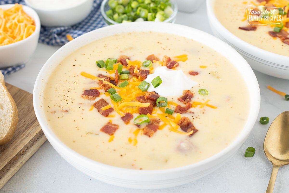 Creamy Potato Soup - Garnish & Glaze