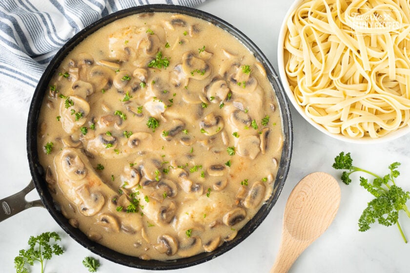 Chicken Marsala Fettuccine (Better than Olive Garden)