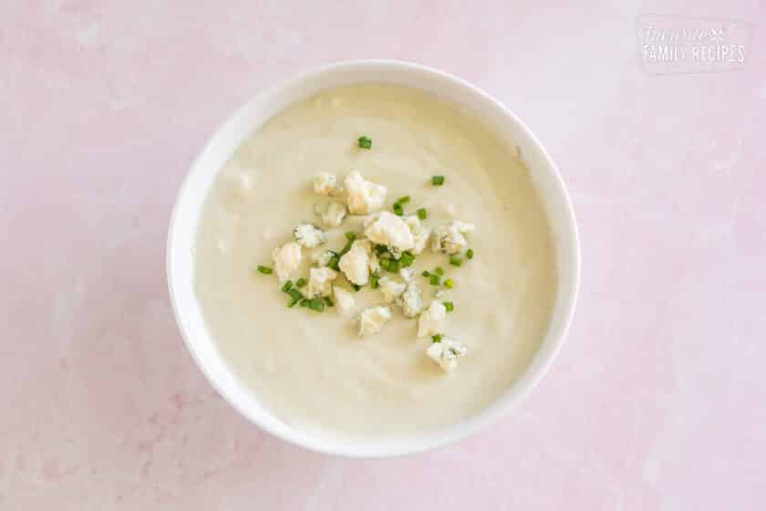 Blue cheese sauce in a bowl