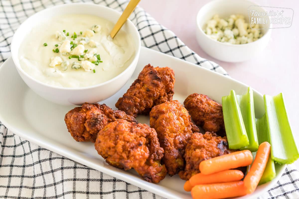 Buffalo wings, carrots, and celery