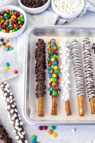 Chocolate Dipped Pretzel Rods   Side By Side Dipped Pretzel Rods 400x600 