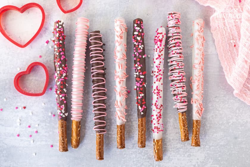 Chocolate Dipped Pretzel Rods   Side By Side Valentines Day Dipped Pretzel Rods 840x560 