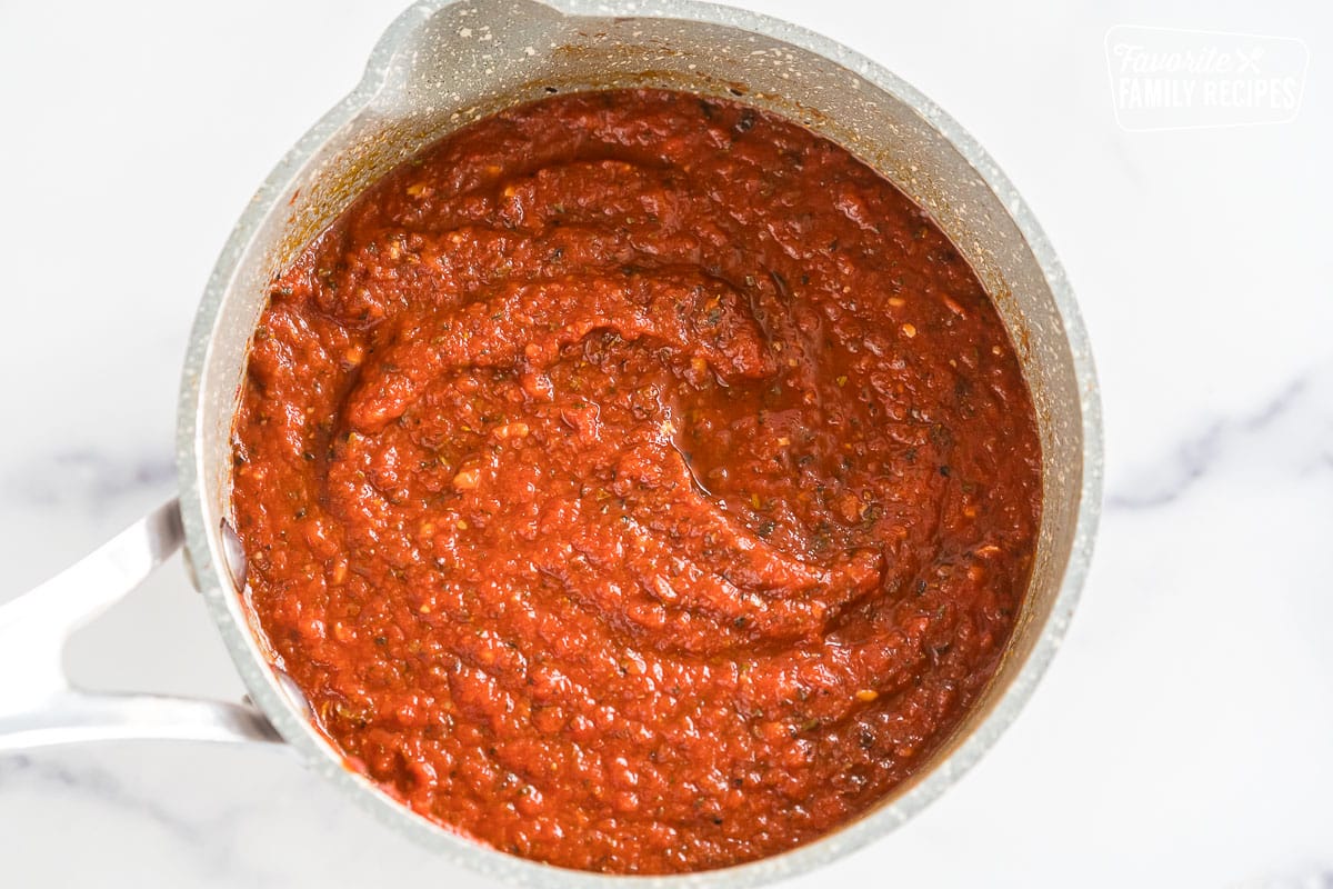 Homemade Pizza Sauce in a pot