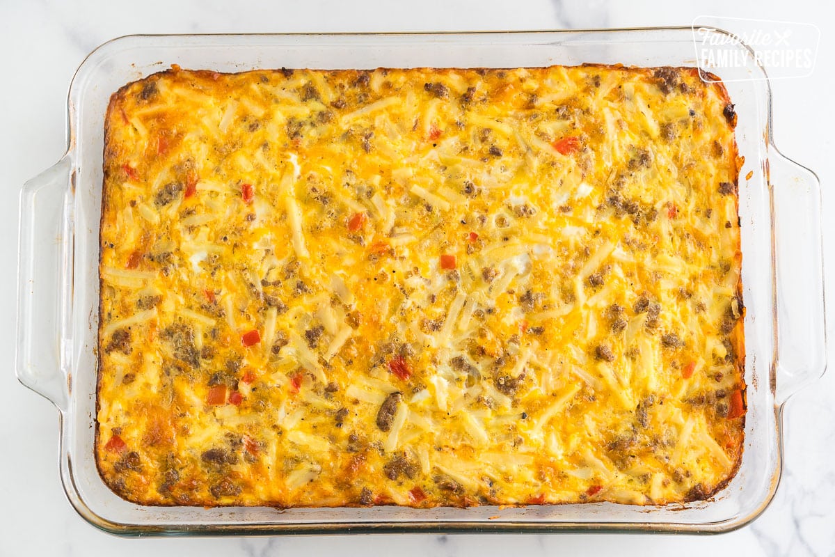 Breakfast Casserole in a baking dish