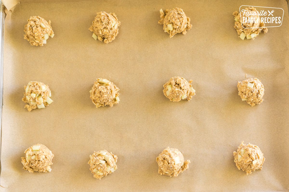 dough balls on a baking sheet