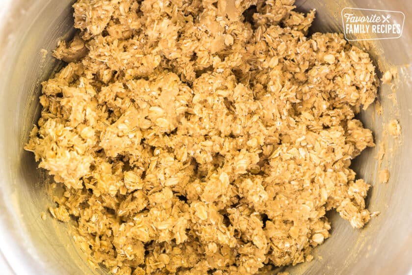 cookie dough in a mixing bowl