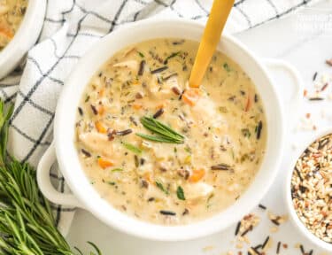 Chicken and Wild Rice Soup in a bowl