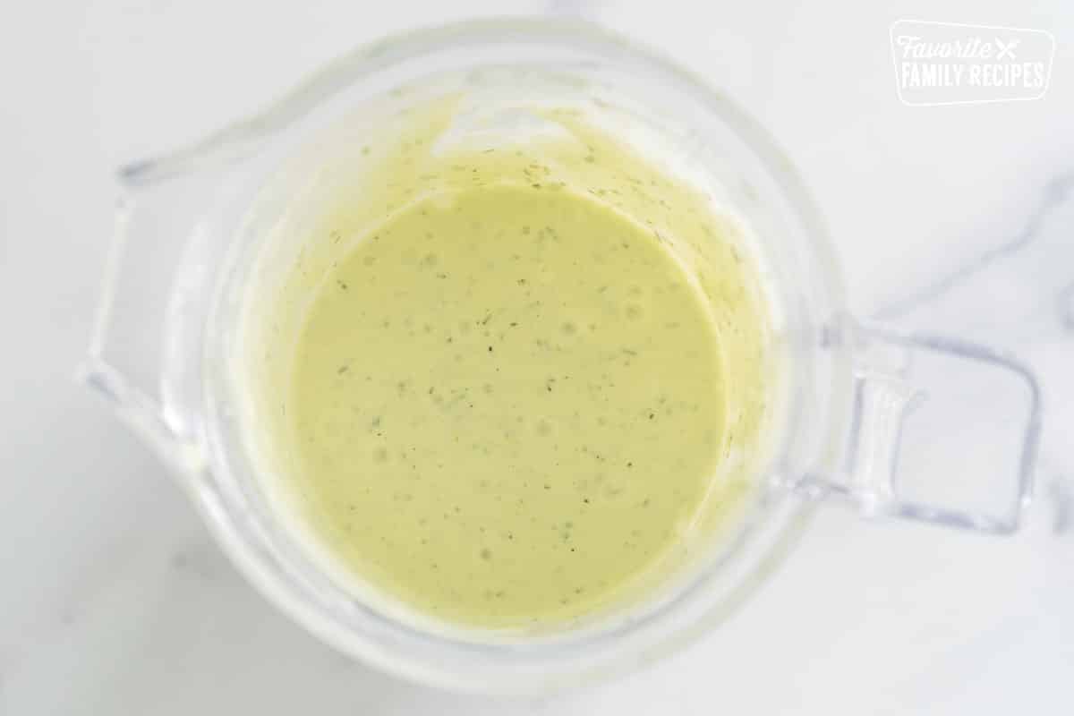 Feta dip blended in a blender