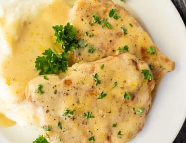 Crock Pot Pork Chops on a plate.