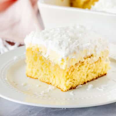 Hawaiian Wedding Cake on a plate.