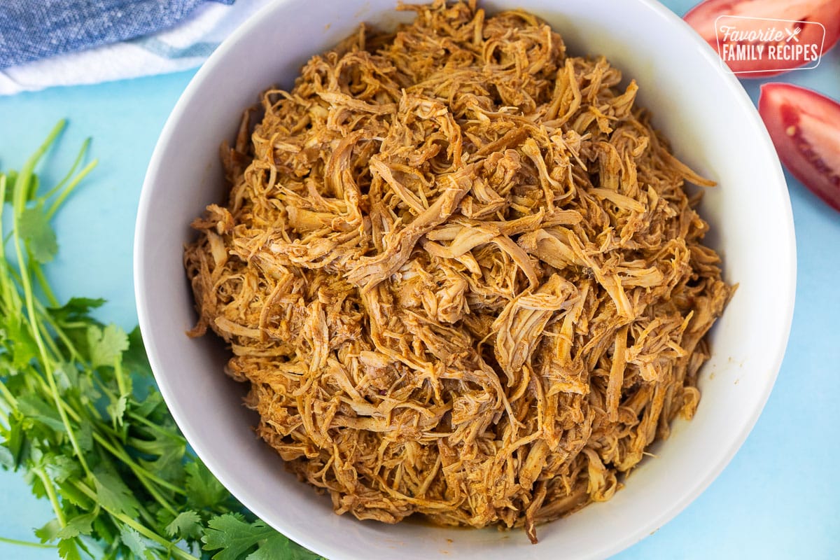 Mexican Shredded Chicken in a bowl.