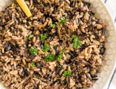 a bowl of wild rice