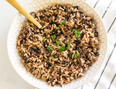 a bowl of wild rice