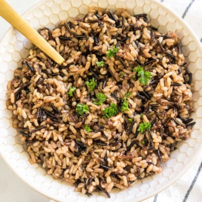 a bowl of wild rice