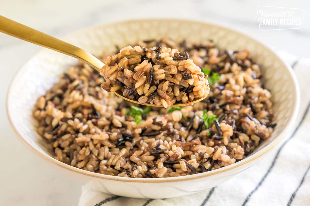 spoonful of wild rice