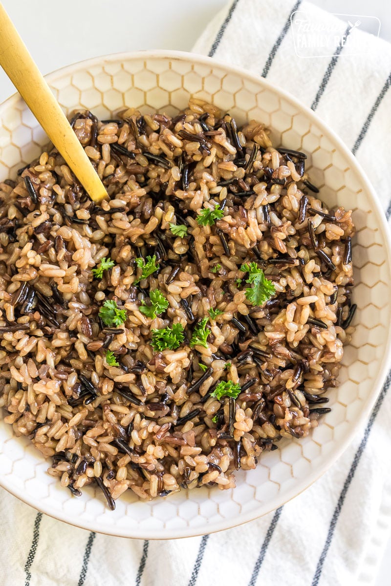 a bowl of wild rice