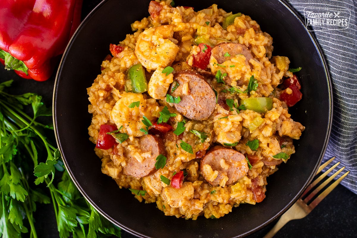 Jambalaya in a bowl.