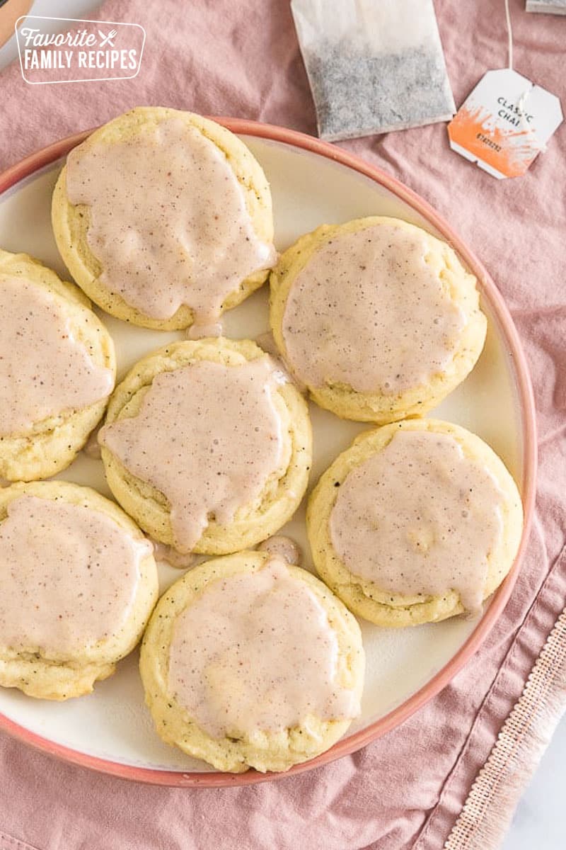 Chai sugar cookies on a plate - recipe from Taylor Swift