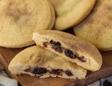 Raisin Filled Cookie cut in half.