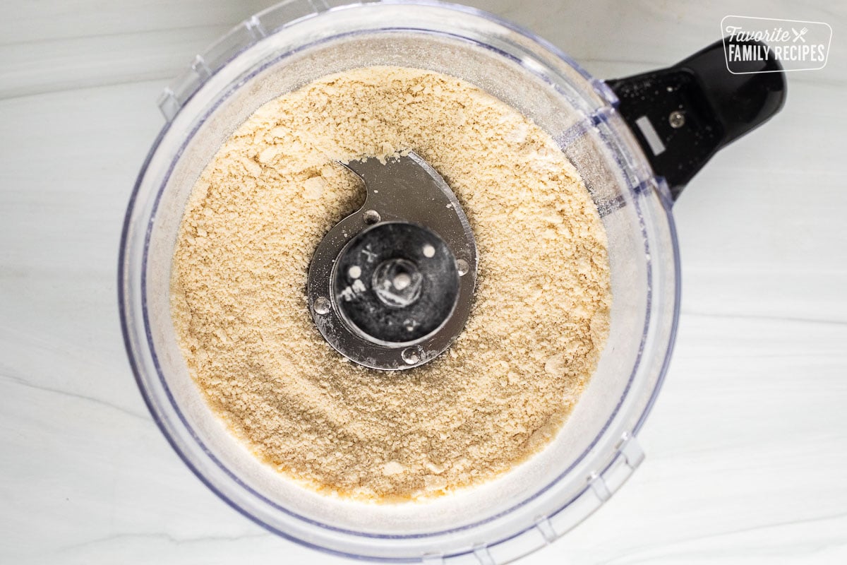 Food processor with combine flour and butter.