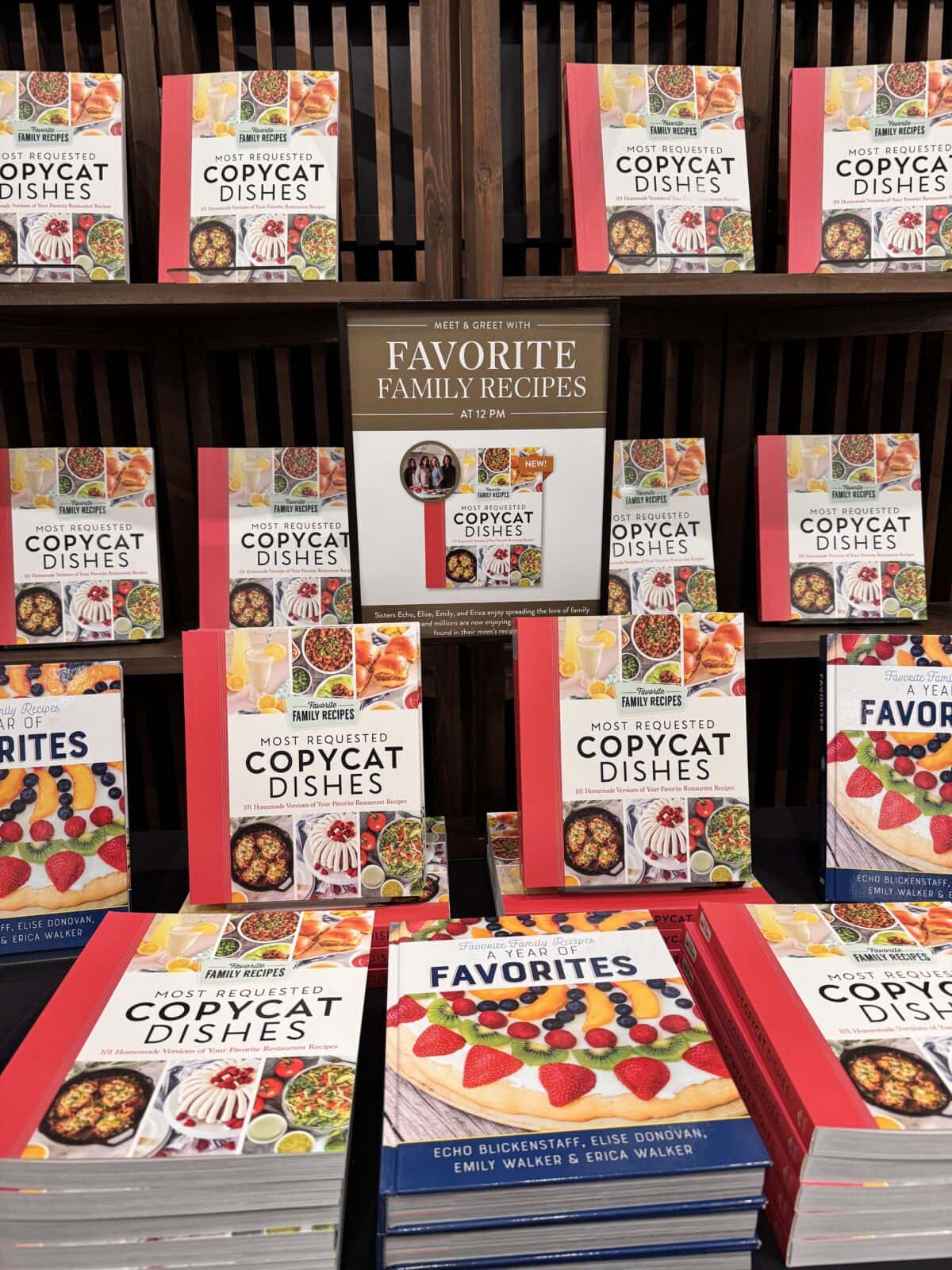 Display of Copycat Dishes Cookbook by Favorite Family Recipes at a Deseret Book