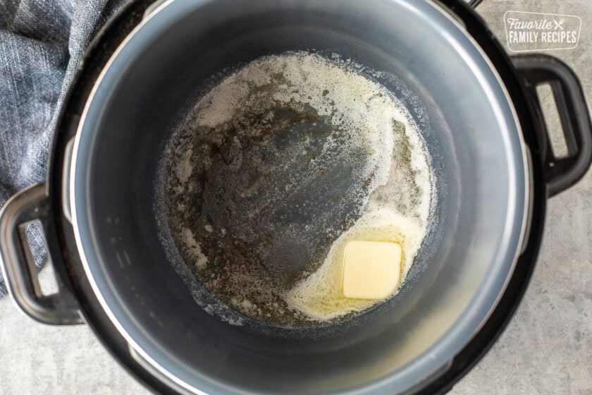 Melted butter in an Instant pot.