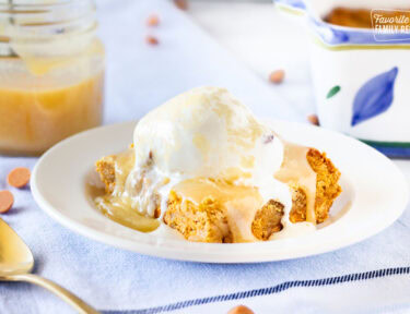 Applebees Maple Butter Blondies with sauce and ice cream.