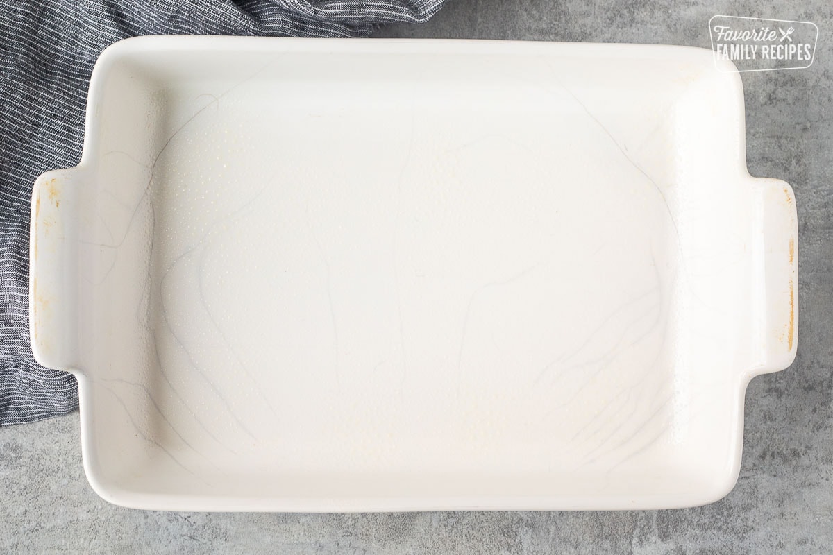 Baking dish sprayed with nonstick cooking spray.