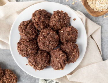 Plate with no bake cookies.