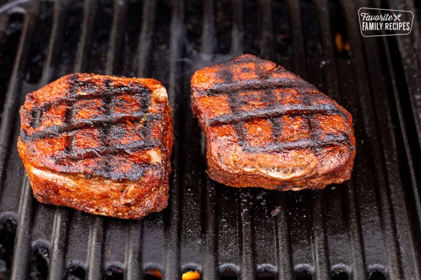 Barbecue with two grilled Filet Mignons.