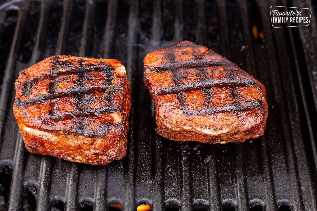 Barbecue with two grilled Filet Mignons.